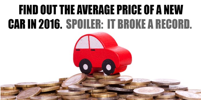 New car average selling price